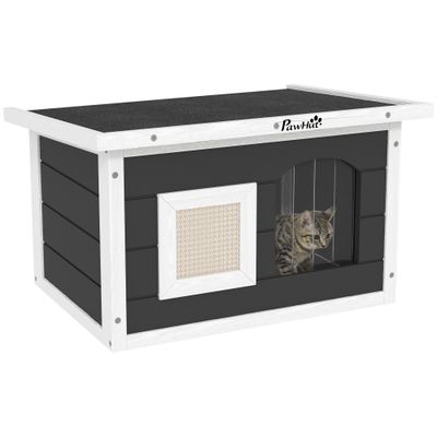 Katzenhaus, Nagerhaus Rückzugsort – Kratzmatte, Türklappe, Grau