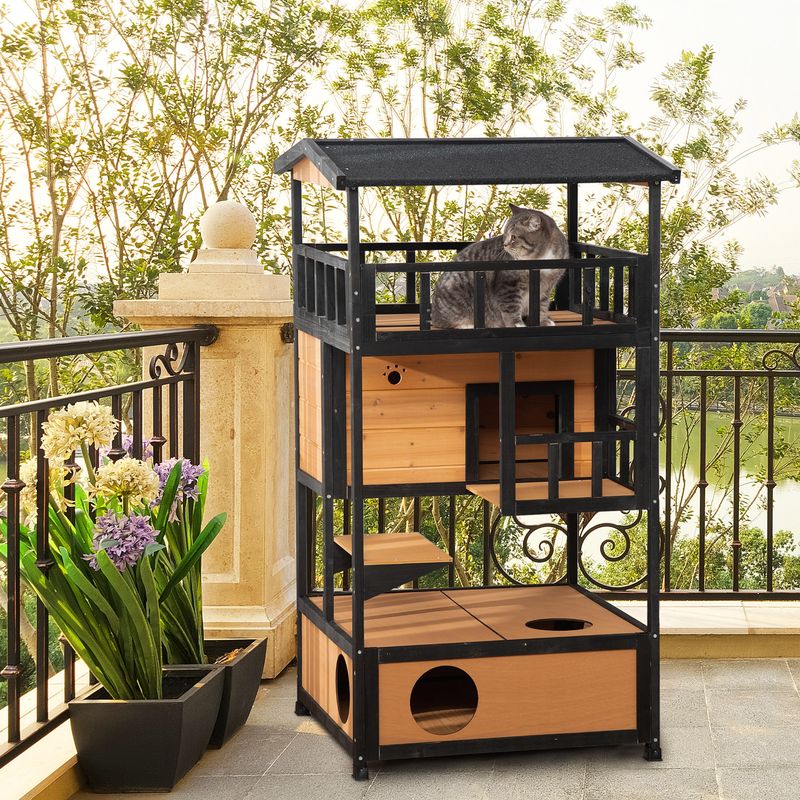 Katzenhaus Outdoor – wetterbeständig, Gelb