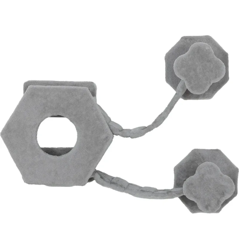 2 in 1 Katzentreppe und Kratzbaum Grau/Cremeweiss – 3 Stufen, Sisal &amp; Spielball