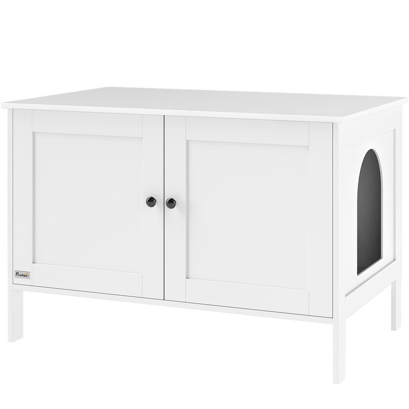 Katzenklo-Schrank Katzenhaus – Tür, Trennwand, Weiss