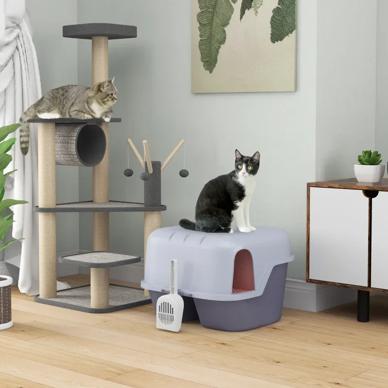 Katzentoilette – Deckel, Schaufel, leicht zu reinigen, verschliessbar, Lila