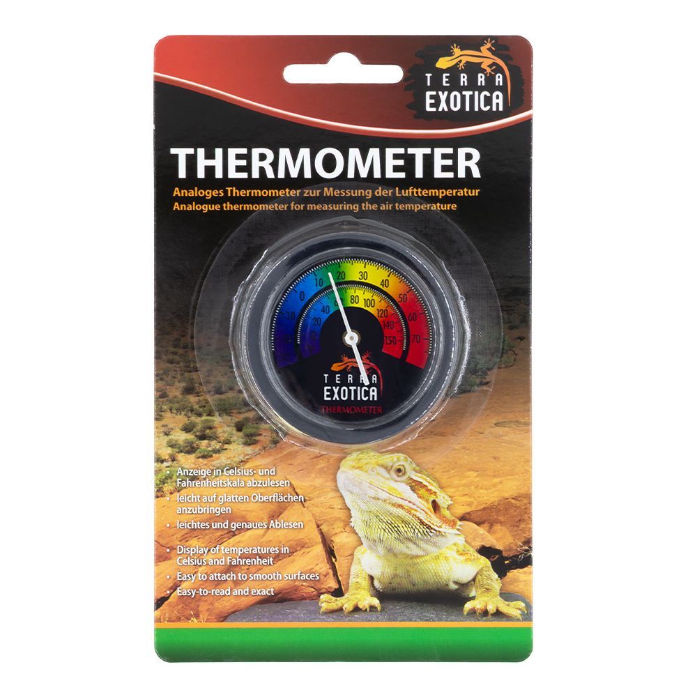 Terrarium Thermometer – Analog – Schwarz mit farbiger Skala