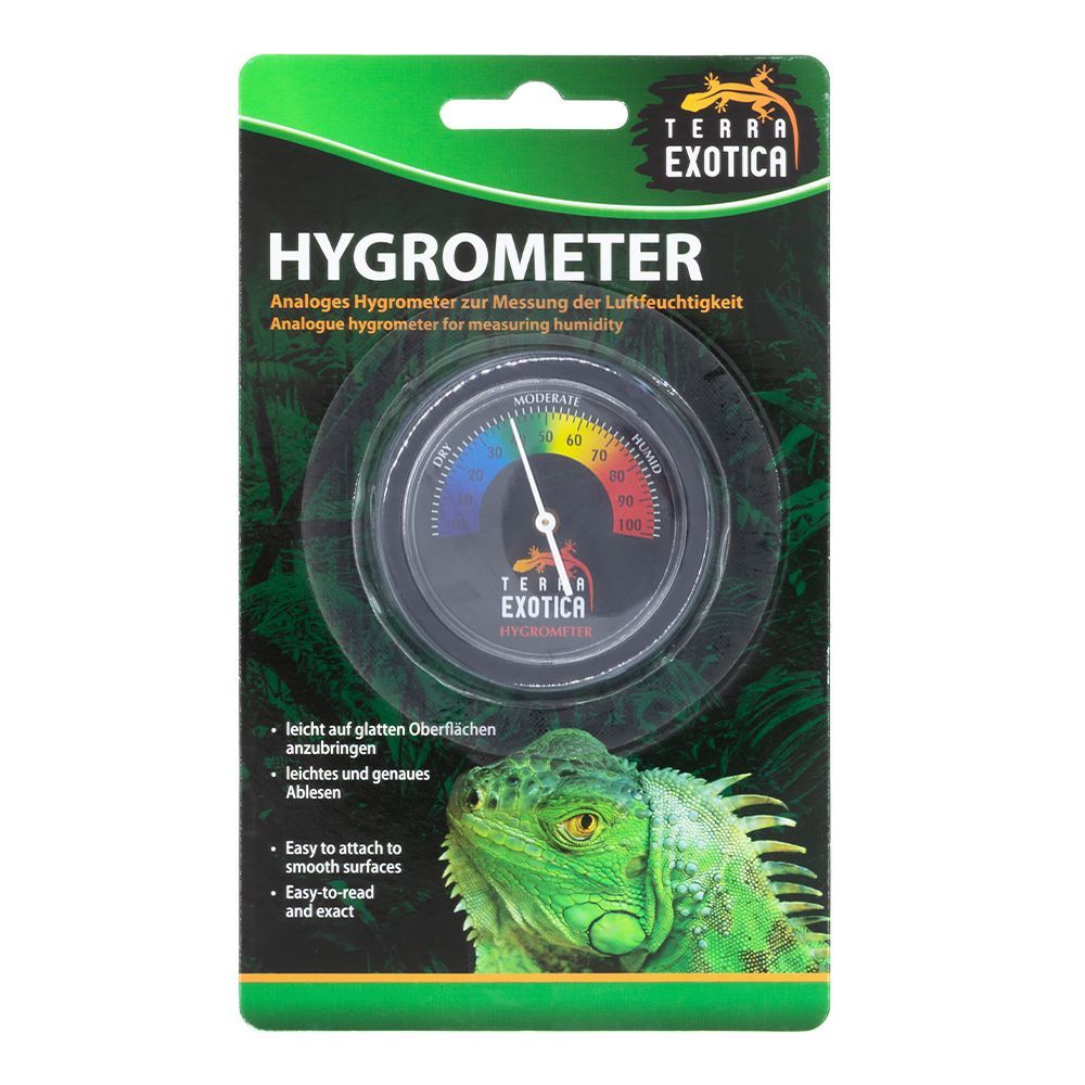 Terrarium Hygrometer – Analog – Schwarz mit farbiger Skala