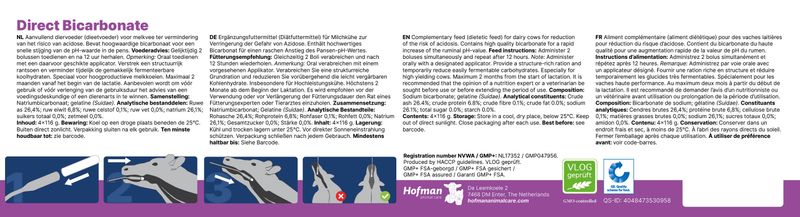 Direct Bicarbonate – 4 x 116 g – Bicarbonat-Bolus für Milchkühe