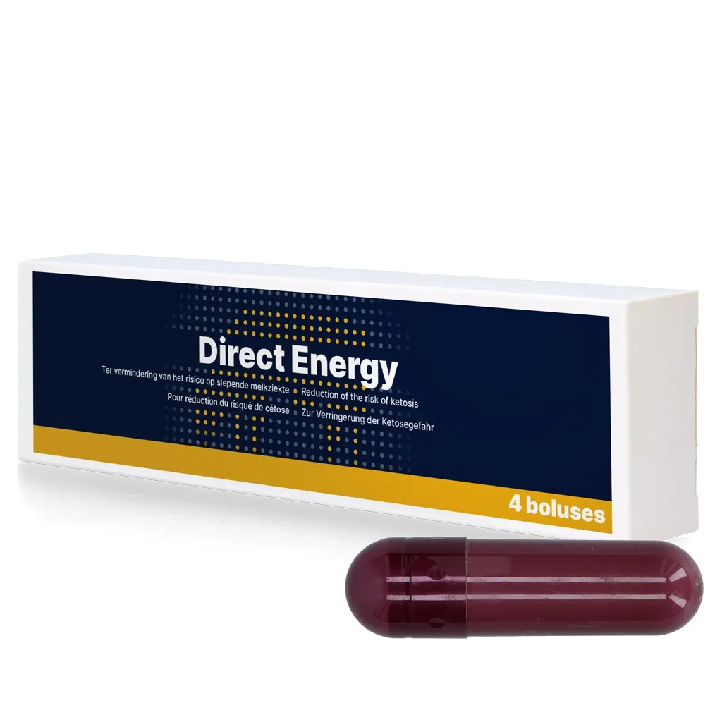 Direct Energy – 4 x 67 g – Energiebolus für Milchkühe – Reduziert Keto