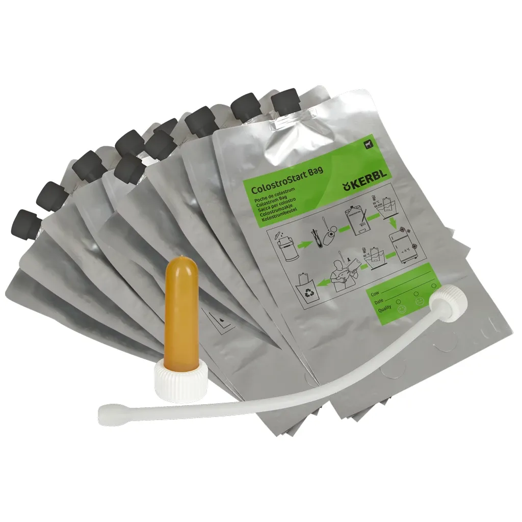 ColostroStartSET 10 – Optimales Set für neugeborene Kälber 10er-Set Kolostrumbeutel mit Sauger und Schlauch zum Befüllen und Verabreichen