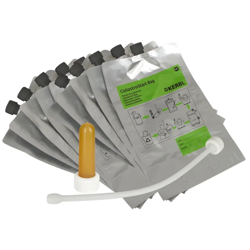 ColostroStartSET 10 – Optimales Set für neugeborene Kälber 10er-Set Kolostrumbeutel mit Sauger und Schlauch zum Befüllen und Verabreichen