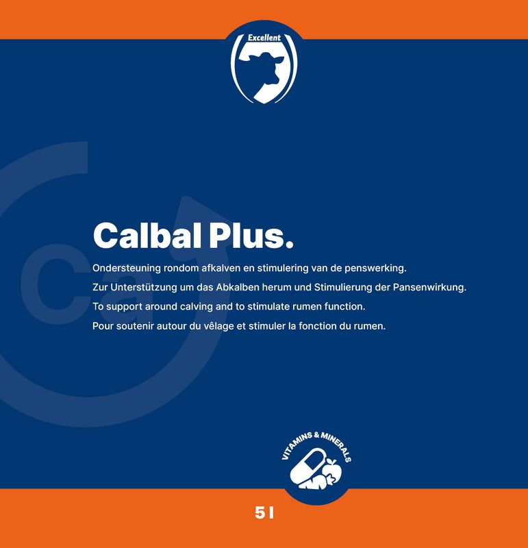 Calbal Plus – 5 Liter – Kalziumgetränk für Kühe und Rinder – Laktation