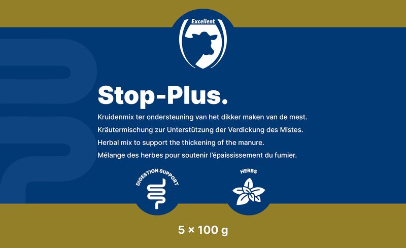 Excellent Stop Plus – 5 x 100 g – Kräutermischung für Rinder – Festere Kotkonsistenz