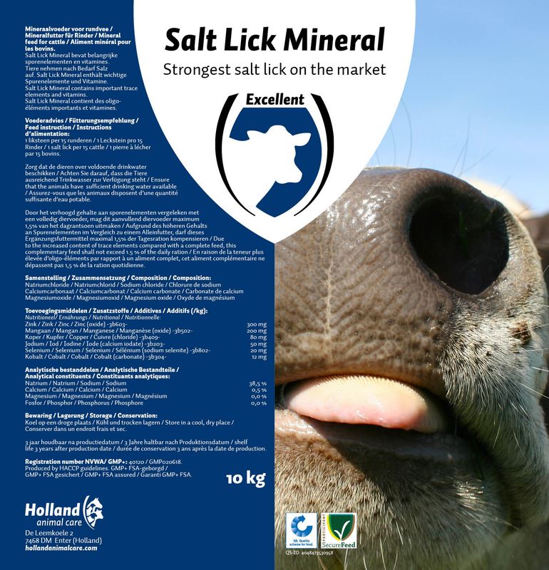 Leckstein Mineral Rindvieh – 10 kg – Pures Felsensalz – Spurenelemente