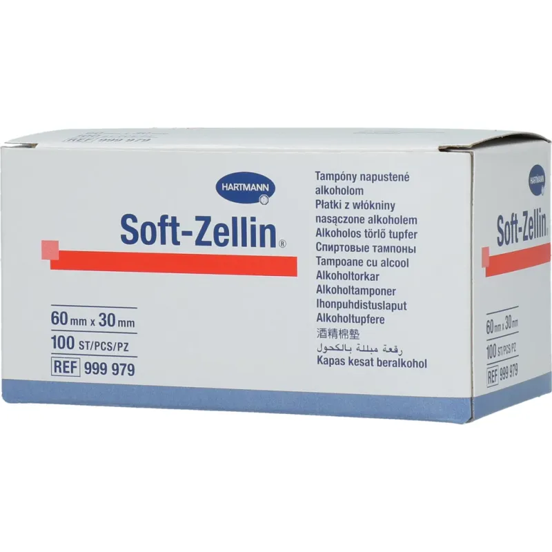 Hartmann Soft-Zellin Alcohol Tupfer – 100 Stück – Reinigung Hartmann Soft-Zellin Alcohol Tupfer – 100 Stück – Reinigung