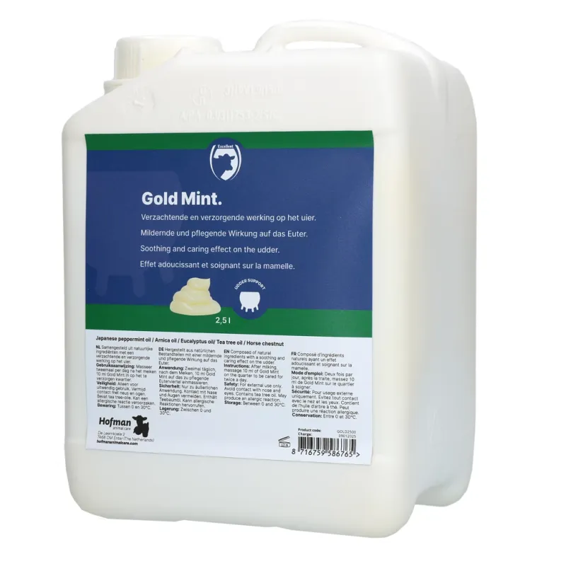 Gold Mint – 2,5 Liter – Euterpflege für Rinder – Inkl. Pumpe