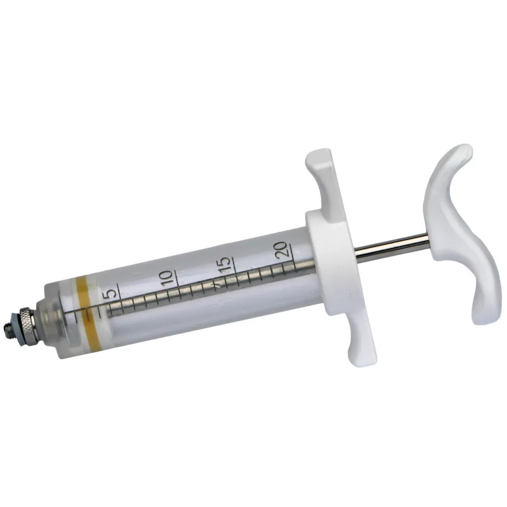 Hochwertige Nylonspritze – 20 ml – Mit Gewindeansatz – Medikamente, Flüssigkeiten