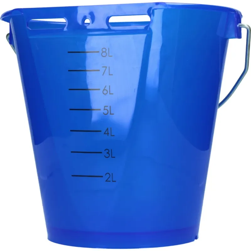 Kälbereimer transparent – 2-seitig flach – Blau