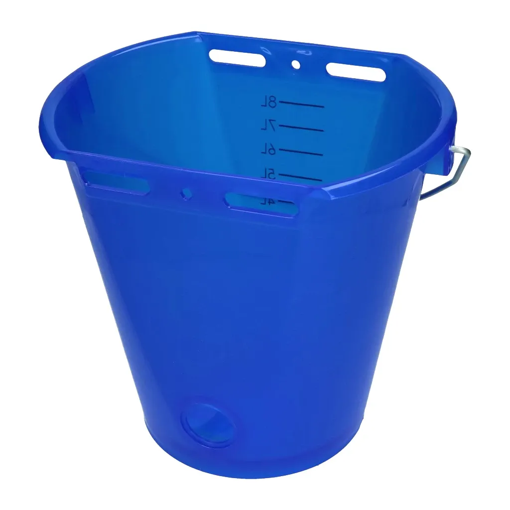 Kälbereimer transparent – 2-seitig flach – Blau