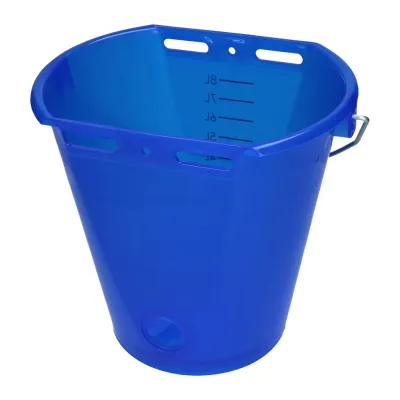 Kälbereimer transparent – 2-seitig flach – Blau