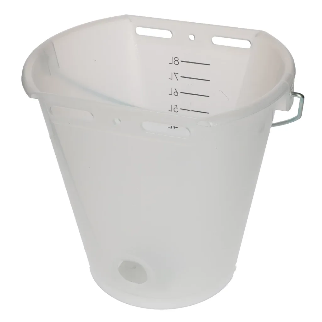 Kälbereimer weiss transparent – 2-seitig flach – 8 L