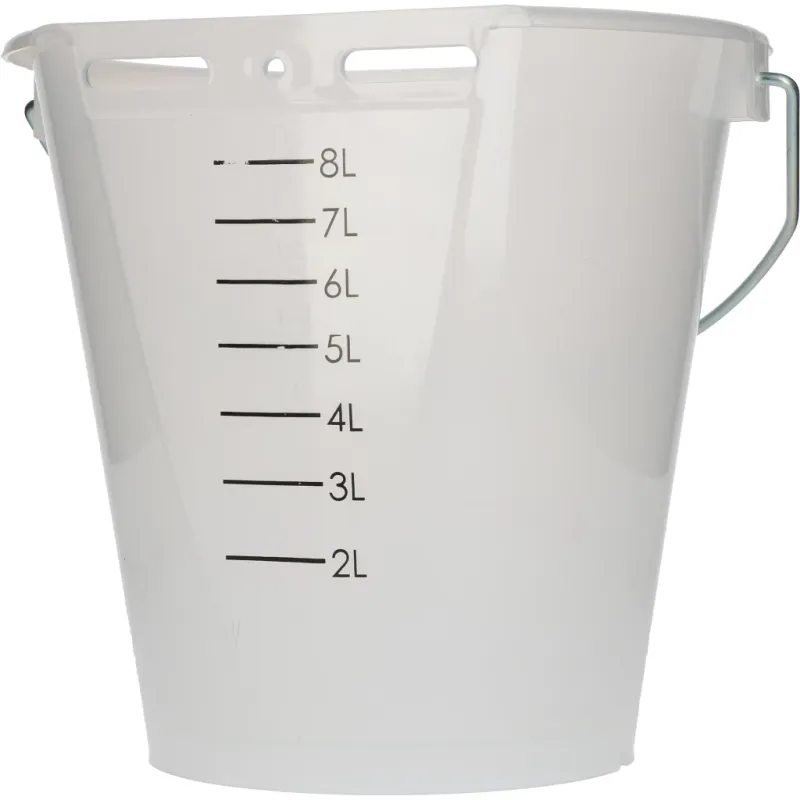 Kälbereimer weiss transparent – 2-seitig flach – 8 L