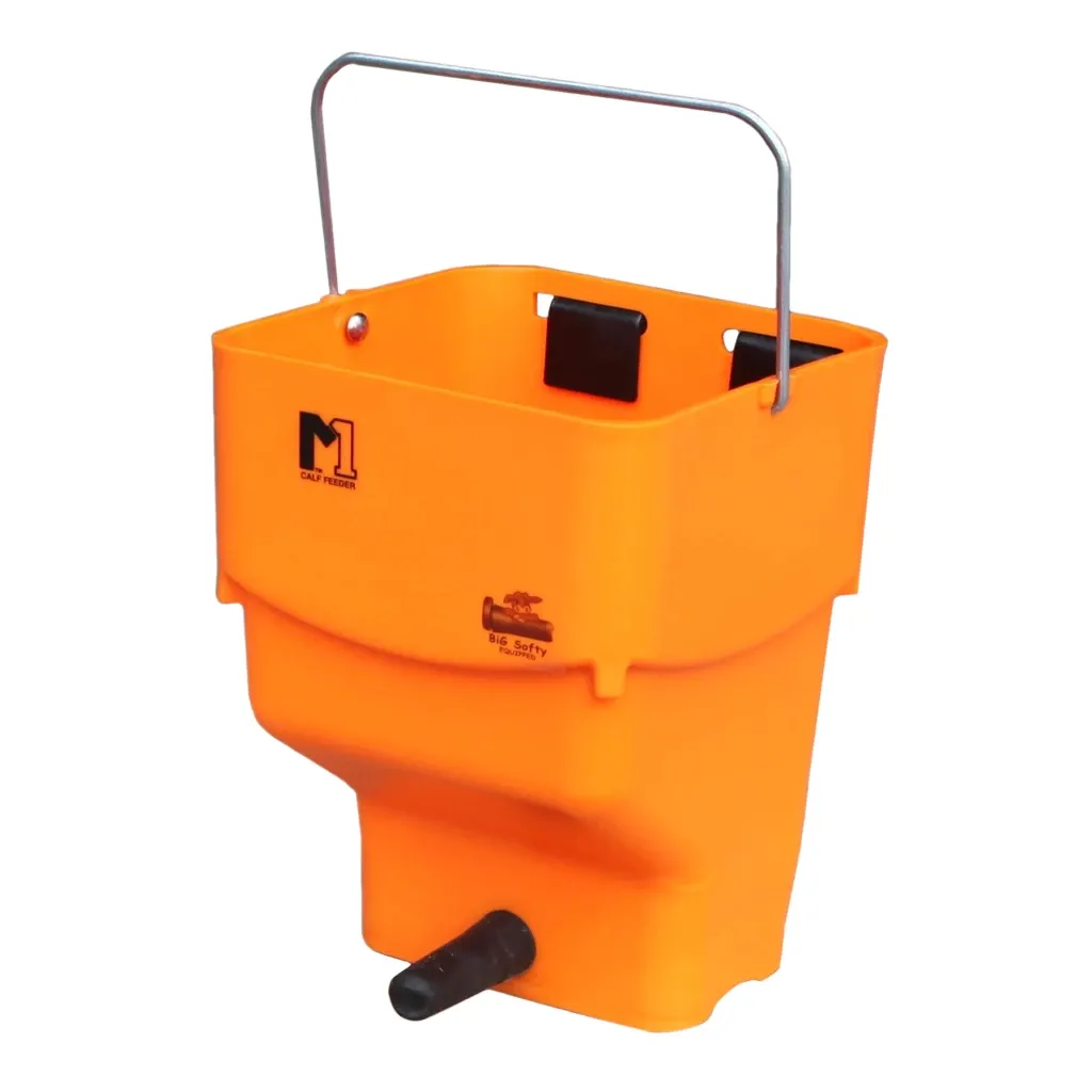 Orangener Kälbertrinkeimer – Mit starkem Aufhängehaken – 5 Liter