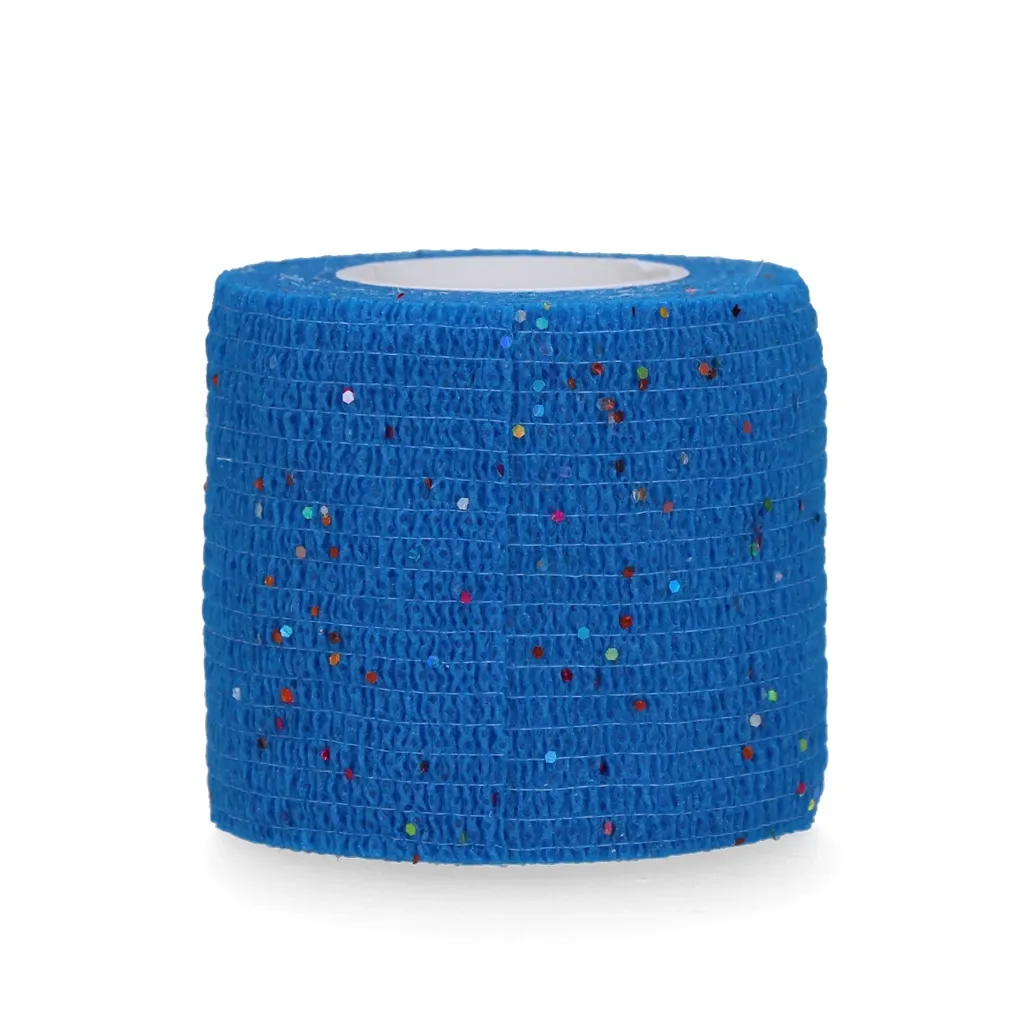 12 Stück - Animal Glitter Bandage Pro – 5 cm oder 10 cm – Blau – Selbstklebend - Elastisch
