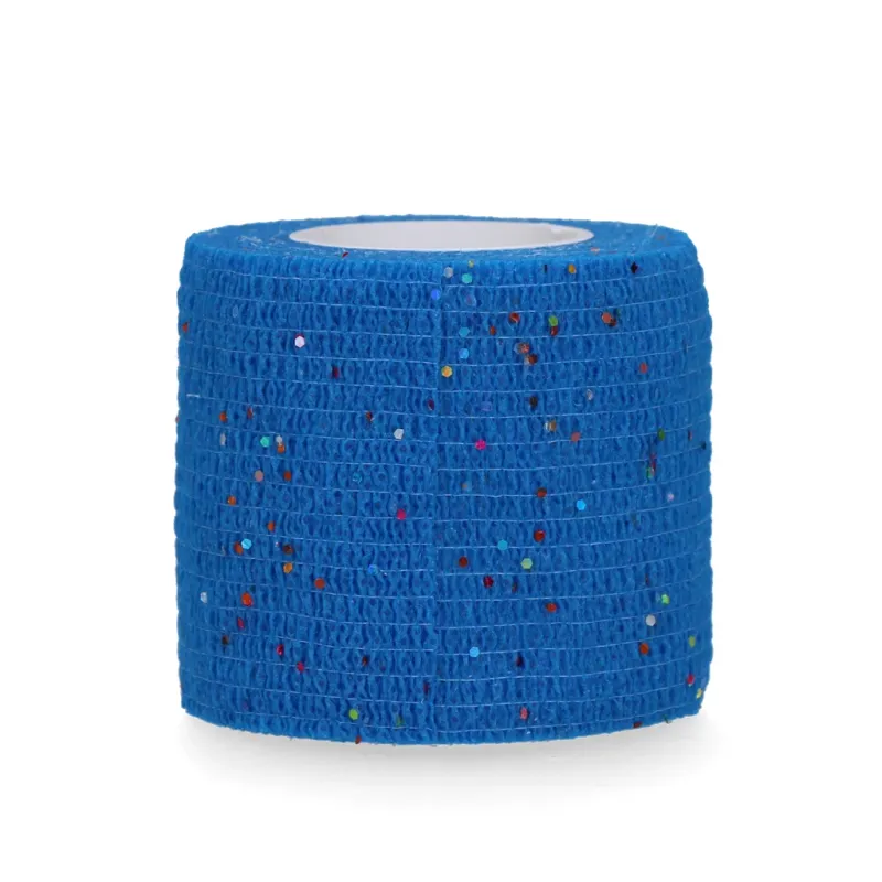 12 Stück - Animal Glitter Bandage Pro – 5 cm oder 10 cm – Blau – Selbstklebend - Elastisch