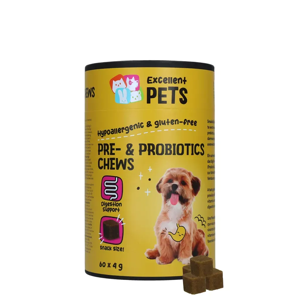 Excellent Pets Pre- &amp; Probiotics Chews – 60 Treats – Darmfunktion &amp; Verdauung