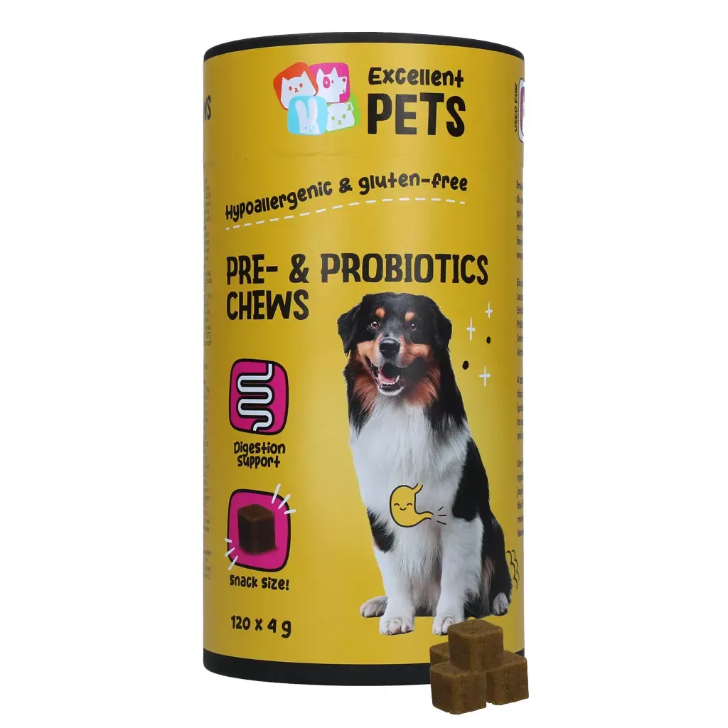 Excellent Pets Pre- &amp; Probiotics Chews – 120 Treats – Darmfunktion &amp; Verdauung