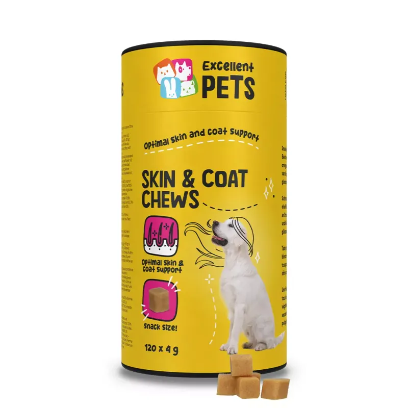 Excellent Pets Skin &amp; Coat Soft Chews – 120 Treats – Haut &amp; Fell
