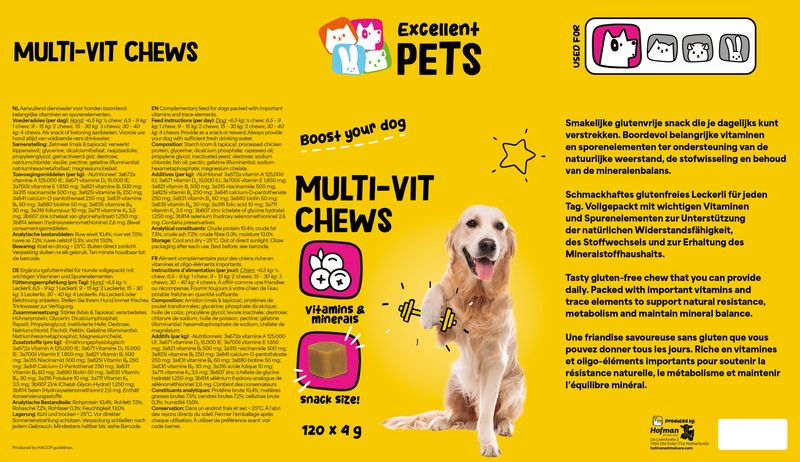 Excellent Pets Multi-Vit Soft Chews – 120 Treats – Vitamine & Mineralien