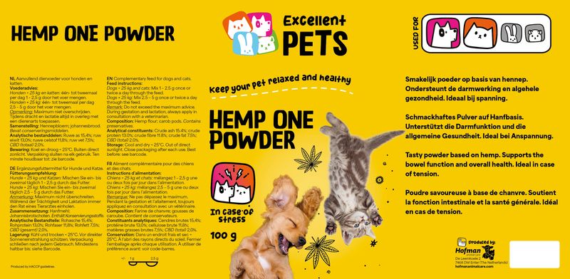 Excellent Pets Hemp One Powder – 100 g – Darmfunktion & Allgemeine Gesundheit