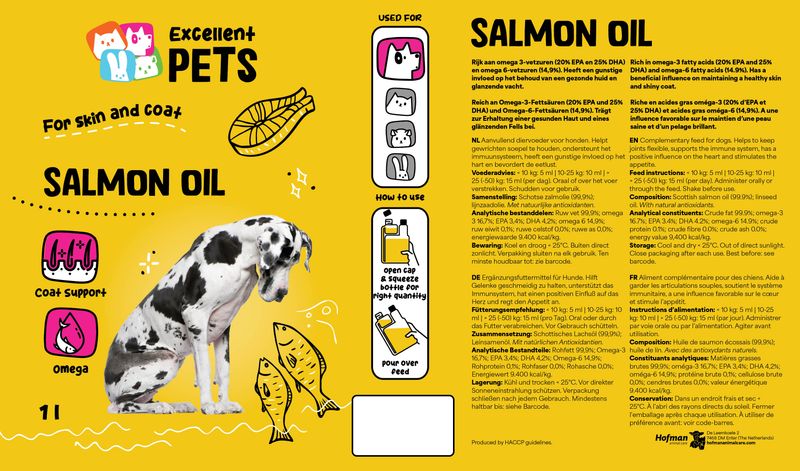 Excellent Pets Dog Salmon Oil – Lachsöl 1000 ml – Gelenke, Immunsystem, Herz