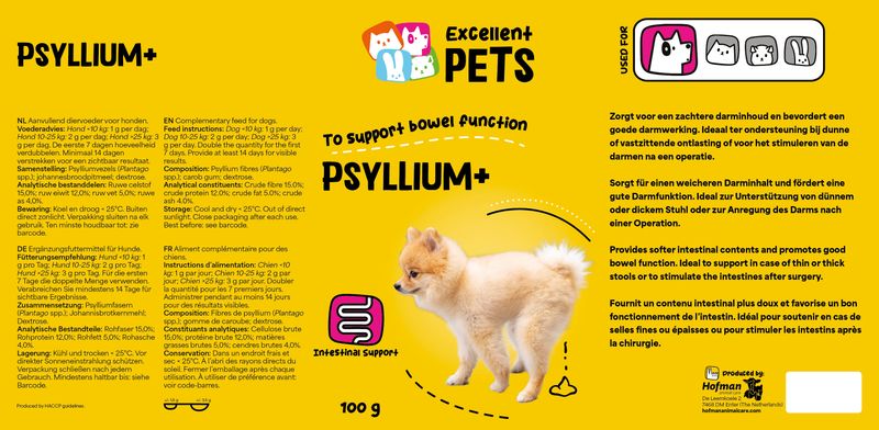 Excellent Pets Dog Psyllium+ – 100 g – Darmfunktion & Stuhlgang