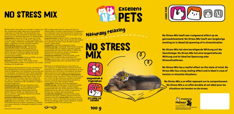 Excellent Pets No Stress Mix – 100 g – Entspannung bei Stresssituationen