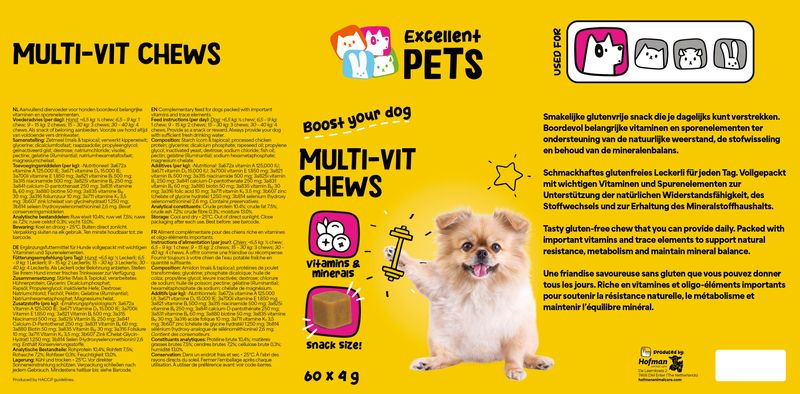 Excellent Pets Multi-Vit Soft Chews – 60 Treats – Vitamine & Mineralien