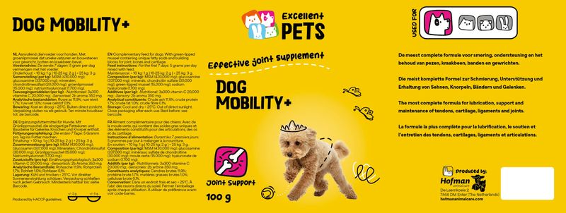 Excellent Pets Dog Mobility+ – 100 g – Gelenke, Sehnen, Knorpel, Bänder