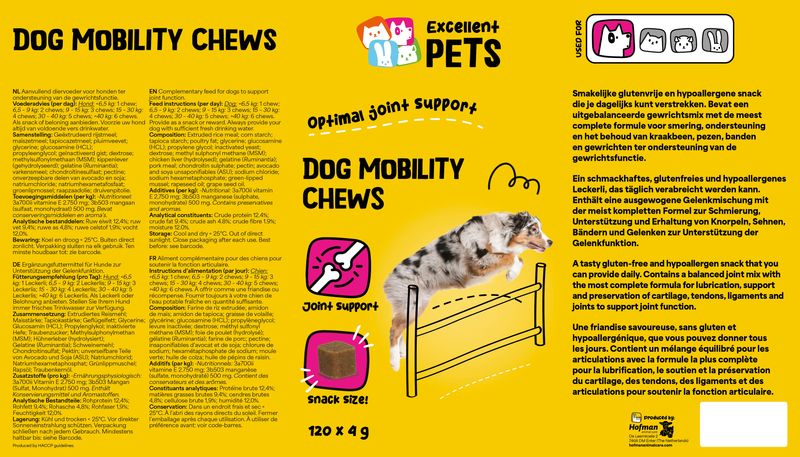 Excellent Pets Dog Mobility Soft Chews – 120 Treats – Gelenkunterstützung