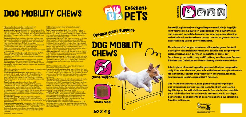 Excellent Pets Dog Mobility Soft Chews – 60 Treats – Gelenkunterstützung