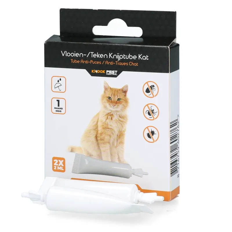 Knock Pest Floh-Zeckentube Katze – Ohne Insektizide – 2 x 2 ml