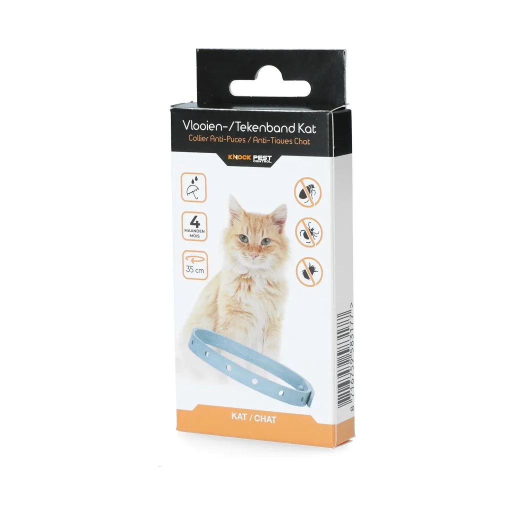 Knock Pest Floh/Zeckenhalsband Katze – 35 cm – Ungiftig &amp; Regenfest