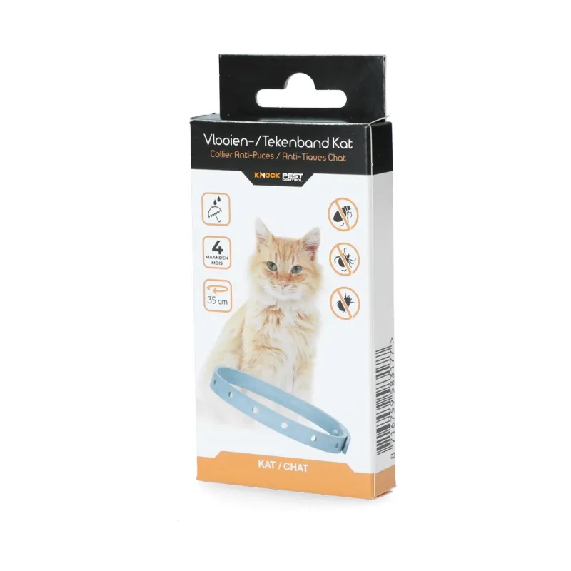 Knock Pest Floh/Zeckenhalsband Katze – 35 cm – Ungiftig &amp; Regenfest