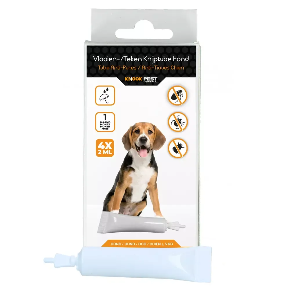 Knock Pest Floh-Zeckentube Hund ≥ 5 kg – Ohne Insektizide – 4 x 2 ml