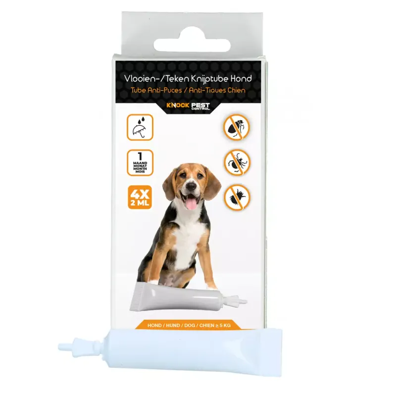 Knock Pest Floh-Zeckentube Hund ≥ 5 kg – Ohne Insektizide – 4 x 2 ml