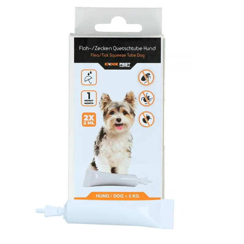Knock Pest Floh-Zeckentube Hund < 5 kg – Ohne Insektizide – 2 x 2 ml