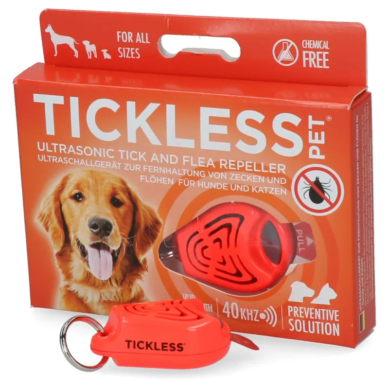 Tickless Pet – Mindestschutz 6 Monate – Zecken- &amp; Flohschutz – Orange