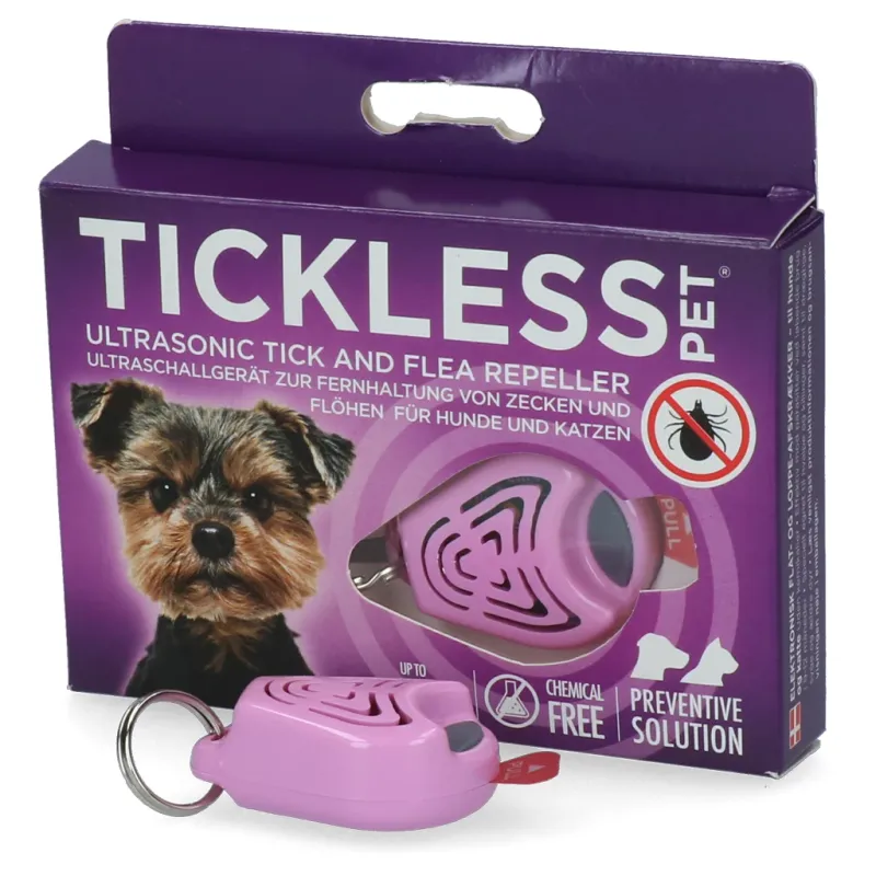 Tickless Pet – Mindestschutz 6 Monate – Zecken- &amp; Flohschutz – Rosa