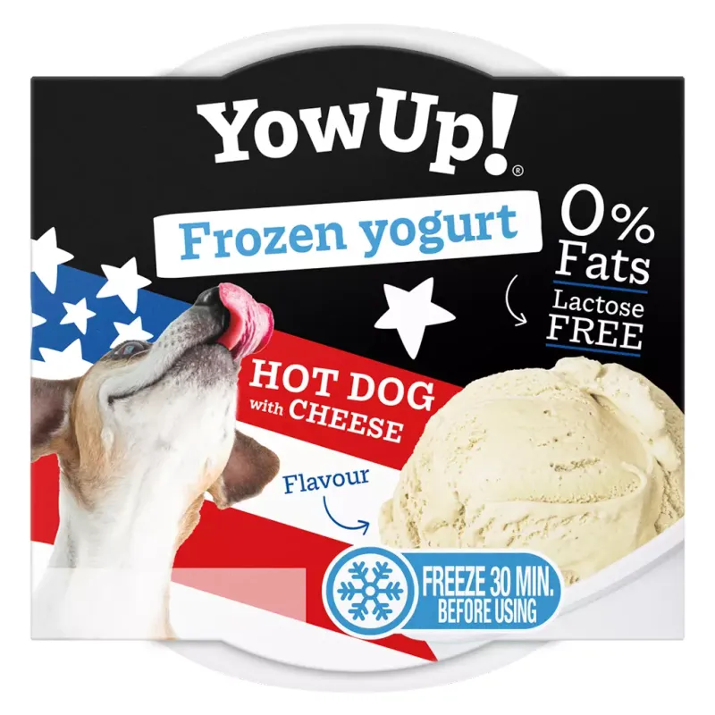 YowUp! Frozen Yoghurt Hot Dog mit Käse 110g – Laktosefrei– Joghurt für Hunde &amp; Katzen