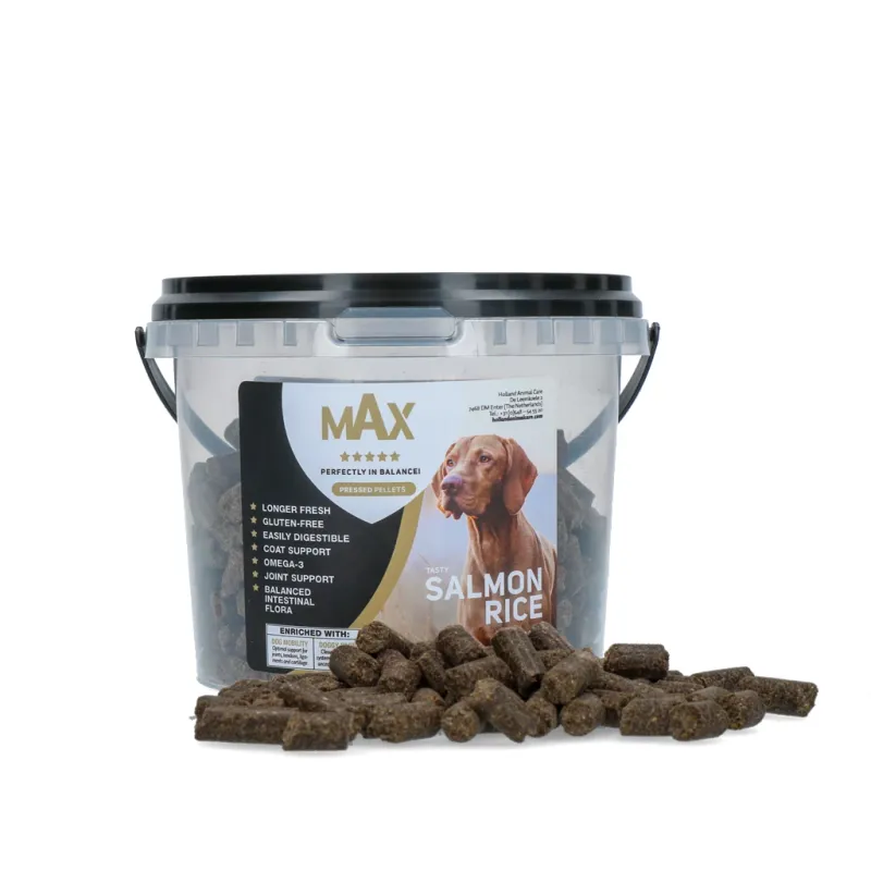 Max Adult Gepresste Pellets Lachs &amp; Reis – 400 g – Hundefutter