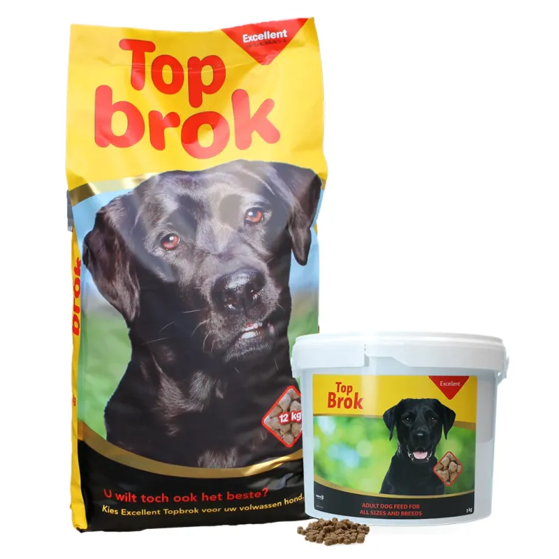 Topbrok Excellent Hundefutter Adult 12kg – Alleinfuttermittel – Topform & Gesundheit