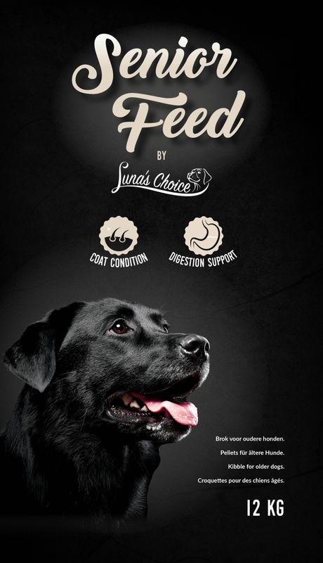 Luna's Choice Senior Hundefutter – 12 kg – Leicht verdaulich – Glänzendes Fell