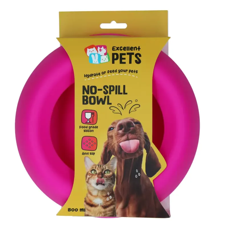 Excellent Pets No-Spill Bowl – 800ml Rosa M – Futternapf &amp; Trinknapf